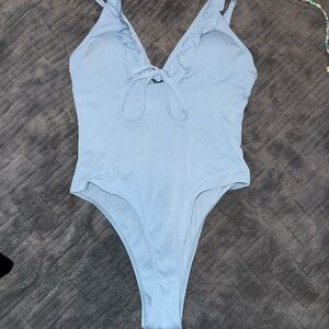 SHEIN Blue Textured Swimsuit